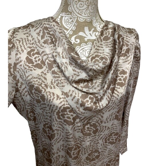 Vtg 60s Nat Kaplan COUTURE Waterfall neckline Floral Midi Dress Size 12 M/L - Picture 4 of 12